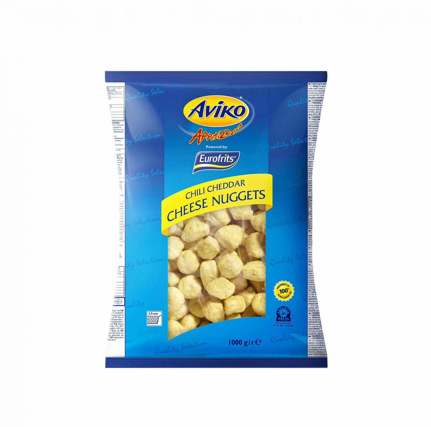 Aviko cheddar sajtfalatok csilipaprikával fagyasztott 1kg