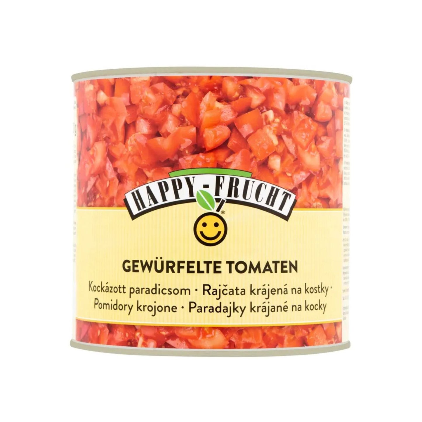 Happy Frucht hámozott kockázott paradicsom 2500g/1500g