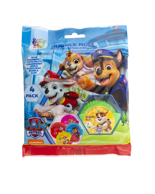 PAW PATROL BUBBLE GUM ROLL 4PACK/18DB