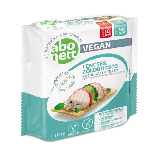 Abonett Veganpro lencsés-zöldborsós extrudált kenyér 100g