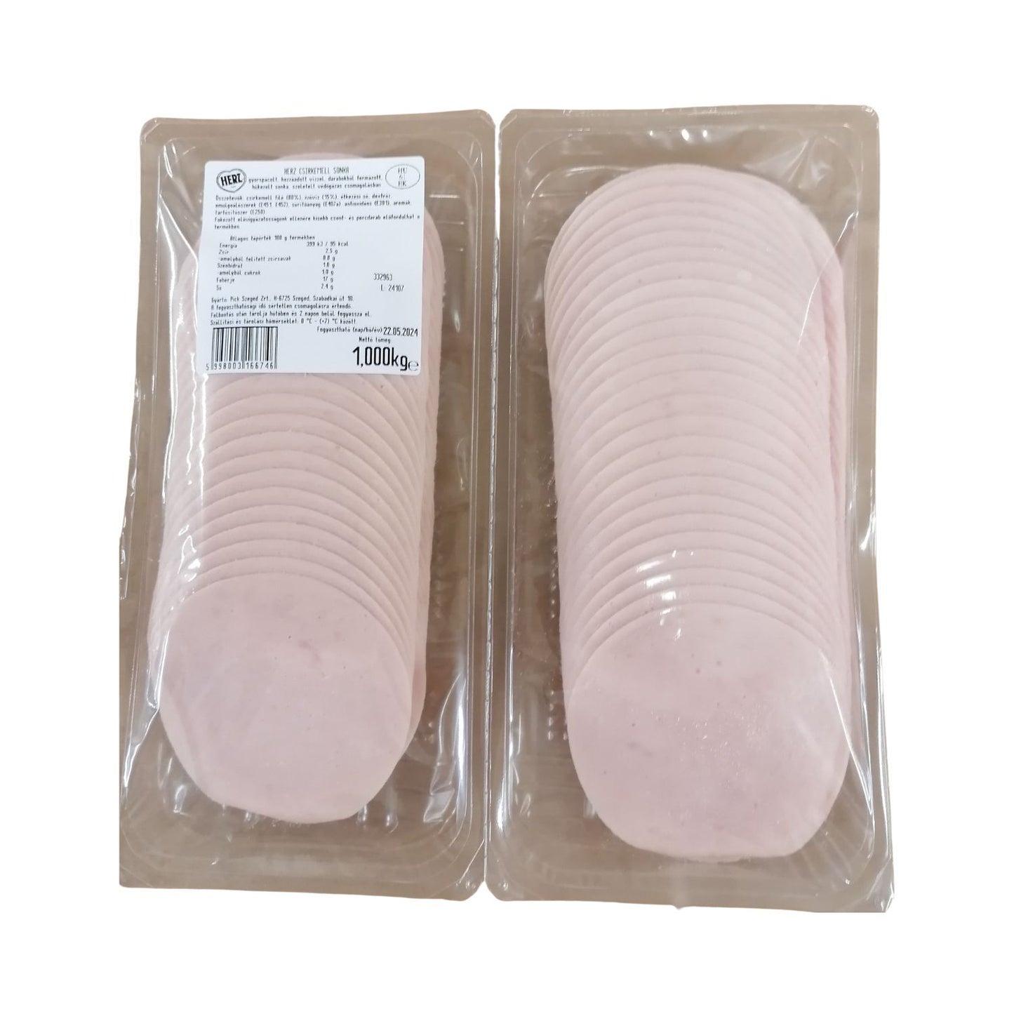 Herz csirkemell sonka 80% szeletelt (2x500g) 1kg