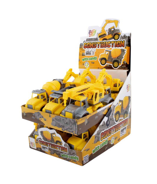 Construction set- többféle munkagép cukorkával (12db)