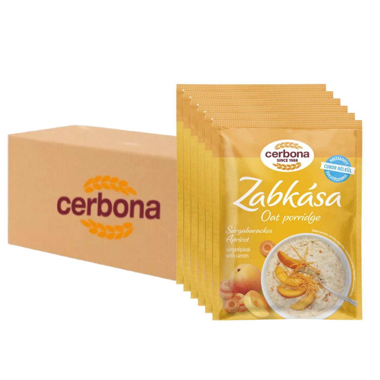 Cerbona sárgabarackos zabkása édesítőszerrel 20x55g